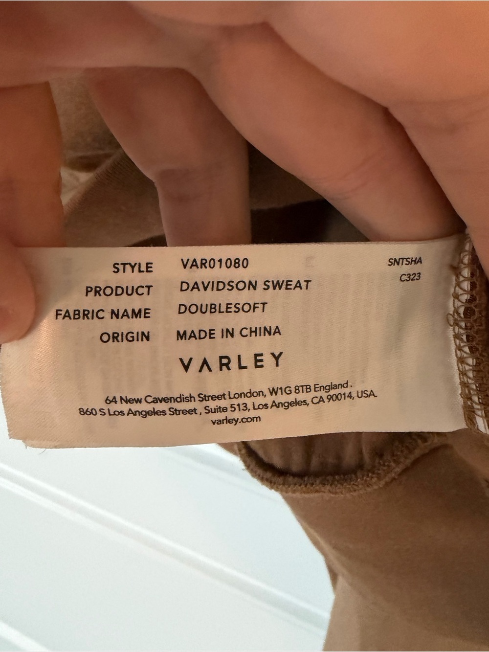 Varley Brown Davidson Sweat Doublesoft 1/4 zip - Picture 4 of 11